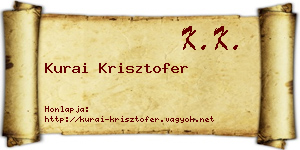 Kurai Krisztofer névjegykártya